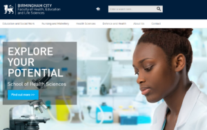バーミンガム市立大学ホームページ画像 Image of Faculty of Health, Birmingham City University Home Page